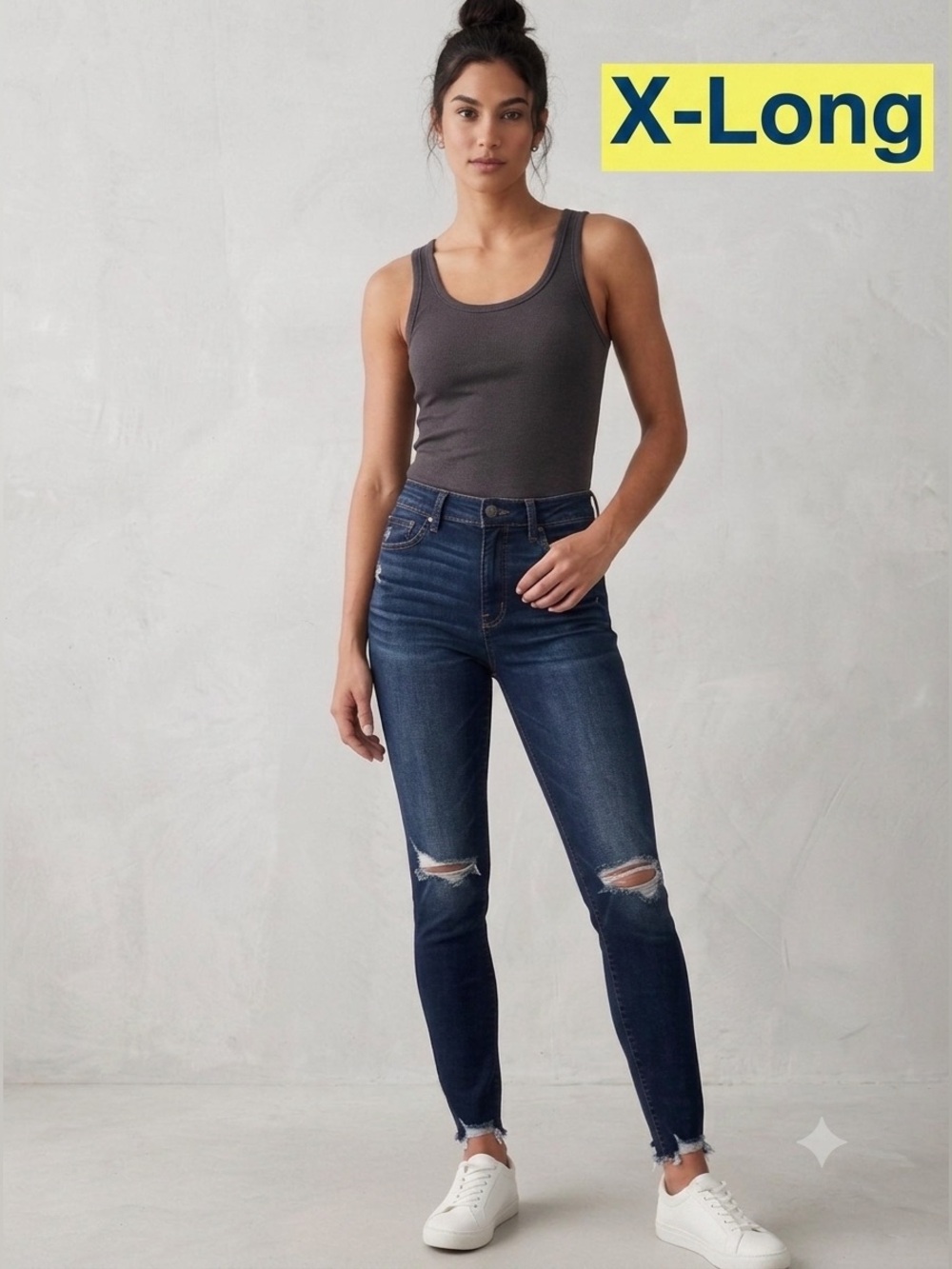 American Eagle AE Super Hi-Rise Next Level Stretch Jegging 10 X-Long Distressed